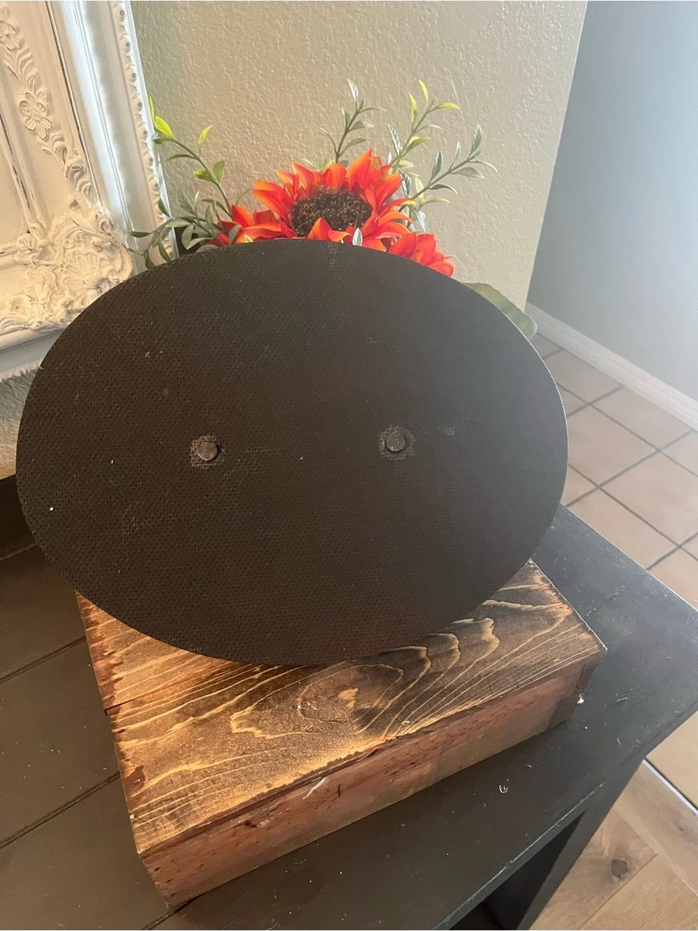 Black Wooden Utensil and Tool Holder with Handle